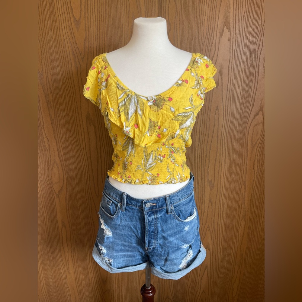 Express Yellow Floral Blouse